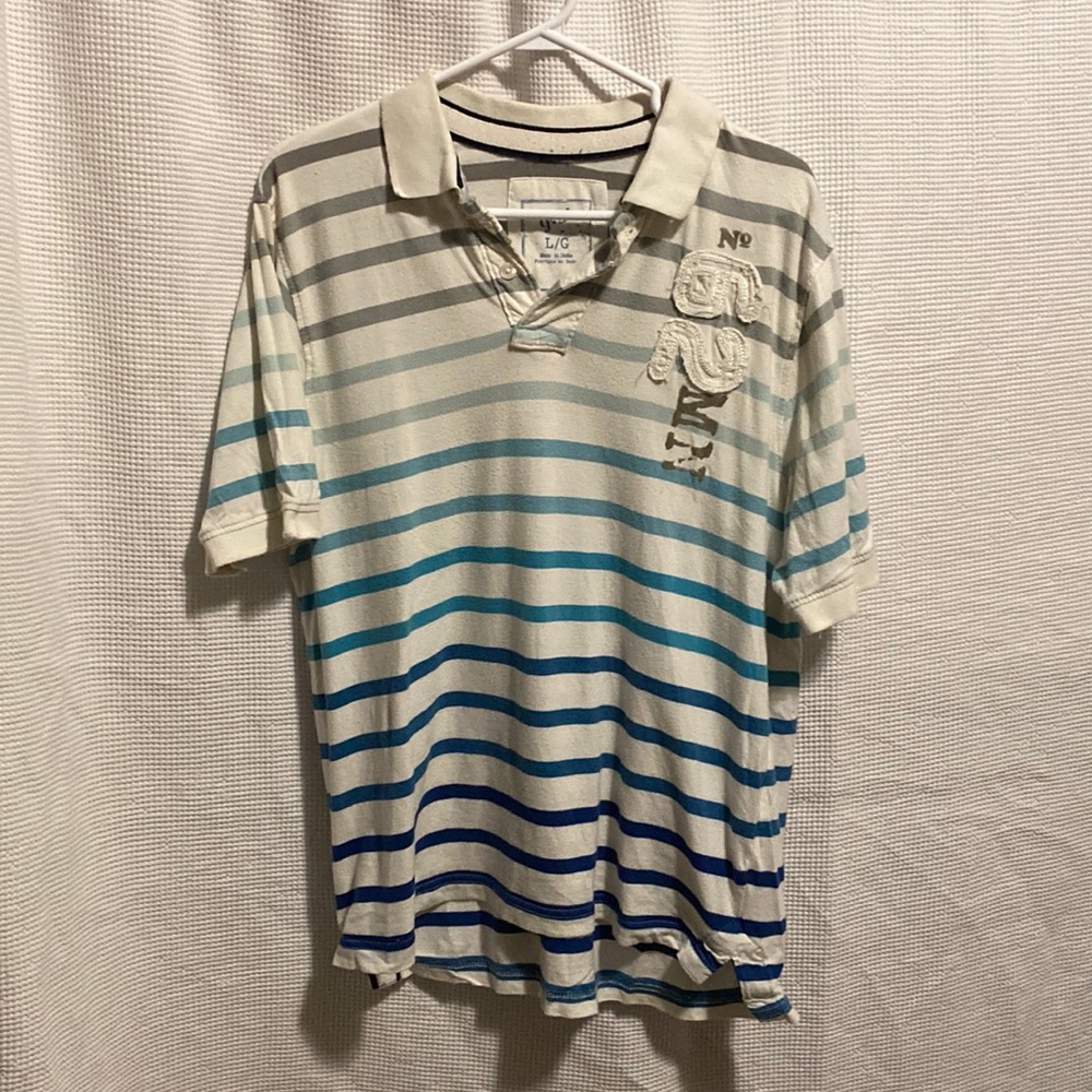 G:21 Blue and White Stripe Polo Shirt